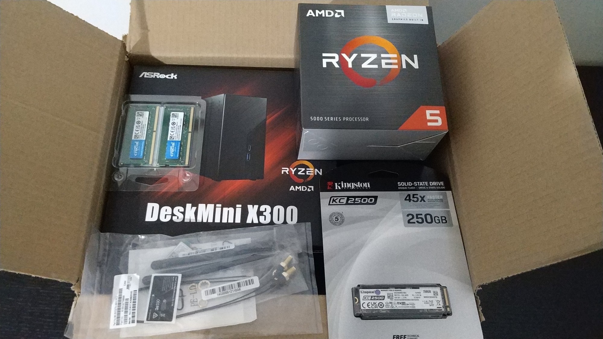 Unboxing and mounting the new machine (ASRock DeskMini X300